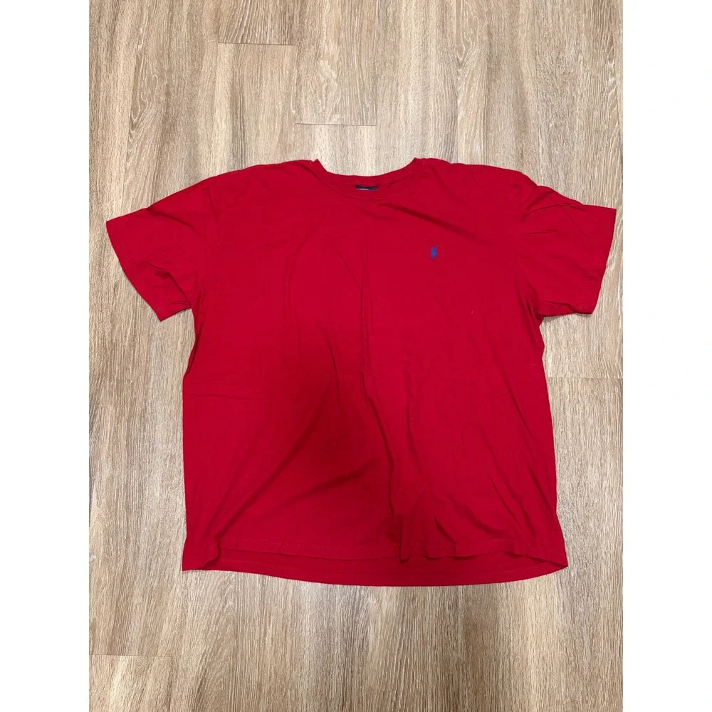 Polo Ralph Lauren Mens Red Short Sleeve Pony Logo T-Shirt XXL 100% Cotton